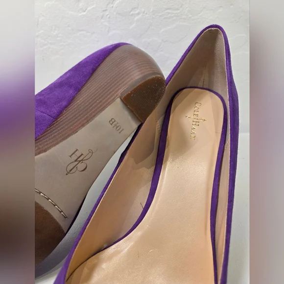 Cole Haan Purple Seude Wedges NEW - Picture 6 of 7